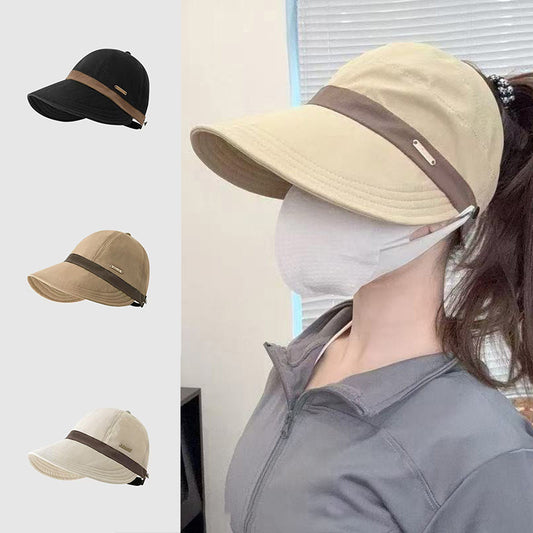 🧢 Sombrero de ala ancha para mujer ✅ Con abertura para la coleta y protección UV | Gorra de béisbol ligera para actividades al aire libre ☀️