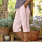Pantalones capri de verano para mujer con detalles de encaje