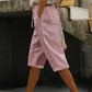 Pantalones capri de verano para mujer con detalles de encaje