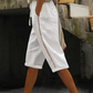 Pantalones capri de verano para mujer con detalles de encaje