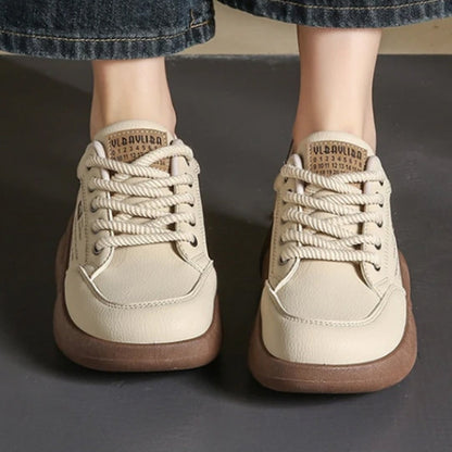 Zapatilla deportiva informal de suela gruesa para mujer