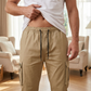 Pantalones de carga casuales con cordón para hombre