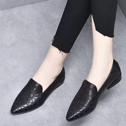 Zapatos de tacón bajo y grueso para mujer