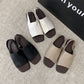 Sandalias retro de mujer con puntera cuadrada y talón abierto