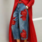 Jeans de Pierna Ancha con Flores Artísticas para Mujer