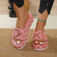 Stylish Geometric Pattern Slip-On Sandals