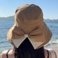 Mujeres Bowknot ancho borde sombrero protector del sol