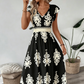 👗¡Nueva llegada con un 60% de descuento!🏖️Vestido largo fluido con estampado barroco y escote en V para mujer