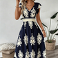 👗¡Nueva llegada con un 60% de descuento!🏖️Vestido largo fluido con estampado barroco y escote en V para mujer