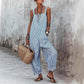Jumpsuit Casual de Rayas para Dama con Tirantes Delgados