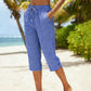 Pantalones capri de cuadros para mujer, ideales para el verano