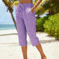Pantalones capri de cuadros para mujer, ideales para el verano