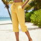 Pantalones capri de cuadros para mujer, ideales para el verano