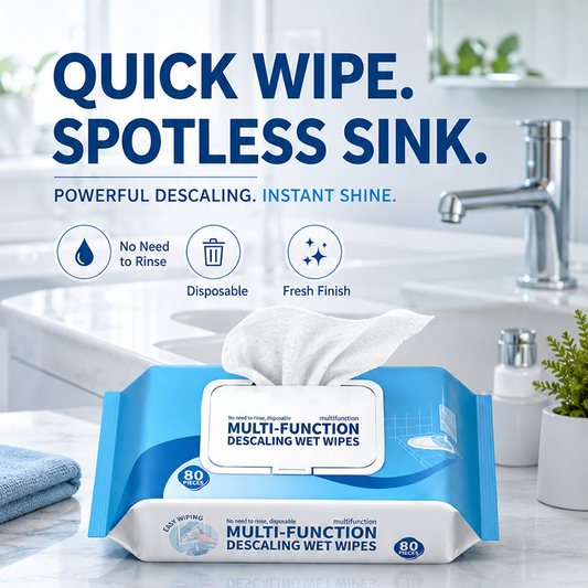 🛁💥 Toallitas Desincrustantes Baño – Elimina Cal, Jabón y Sarro Sin Esfuerzo, Multifunción y Rápidas ✨🧻