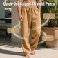 Pantalones holgados informales de algodón y lino para hombre.