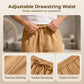 Pantalones holgados informales de algodón y lino para hombre.