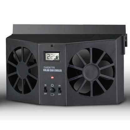 Ventilador Solar para Ventanilla de Coche con Batería Recargable
