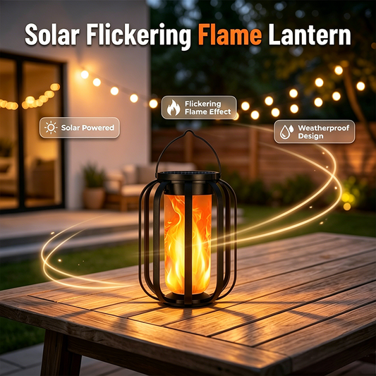 🏮☀️ Linterna Solar de Llama Parpadeante – Impermeable y encendido automático – Brillo cálido realista, perfecta para patios, jardines o caminos – sin necesidad de cableado 🌙