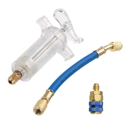🔧 ¡50% DE DESCUENTO POR TIEMPO LIMITADO! 💥 Inyector de tinte de aceite de precisión para aire acondicionado: construcción de latón, manguera de alta presión, cuerpo transparente ✨