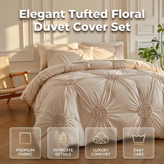🛏️ ¡50% DE DESCUENTO! ☁️ Elegante Juego de Funda Nórdica con Pliegues Plisados
