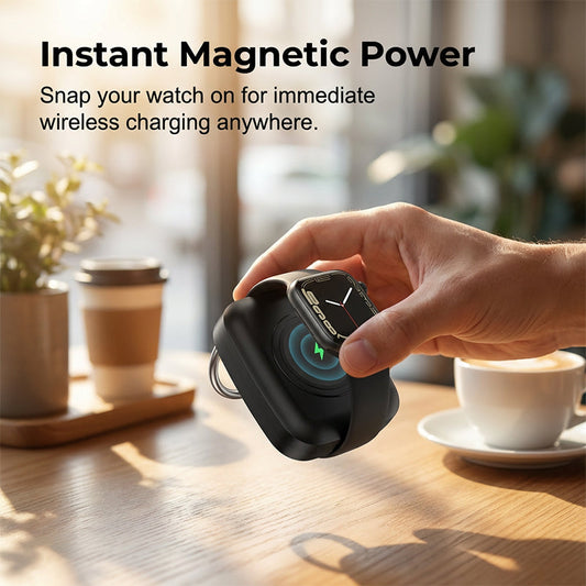 ⌚🔋 Batería externa para reloj inteligente: cargador inalámbrico, 1200 mAh, ¡compacta y elegante!