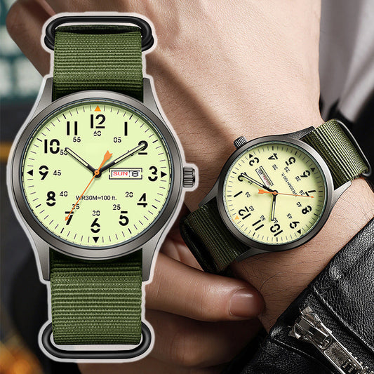 ⌚🔥 ¡50% DTO! Reloj Cuarzo Hombre – Doble Brillo Luminoso, Resistente 30M y Fecha 🕶️💧 ¡Por Tiempo Limitado!