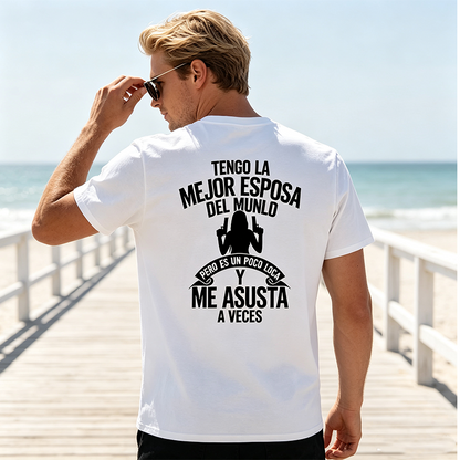 Camiseta de manga corta con estampado gráfico humorístico para hombre