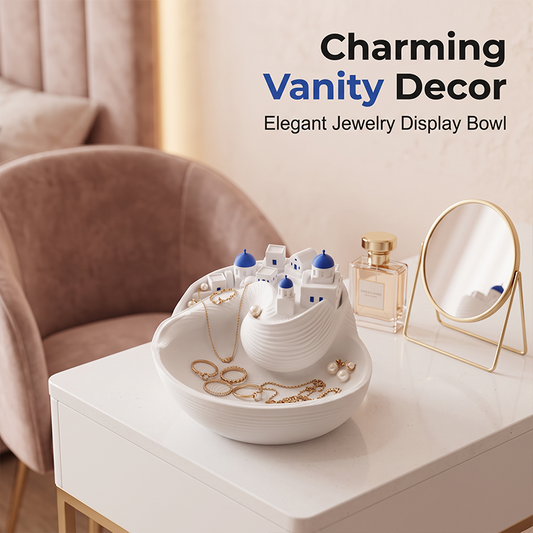 🐚🔑 Bandeja Cerámica Océano Azul y Blanco – Organiza tus Llaves con Estilo Costero y Decoración Artesanal 🌊✨