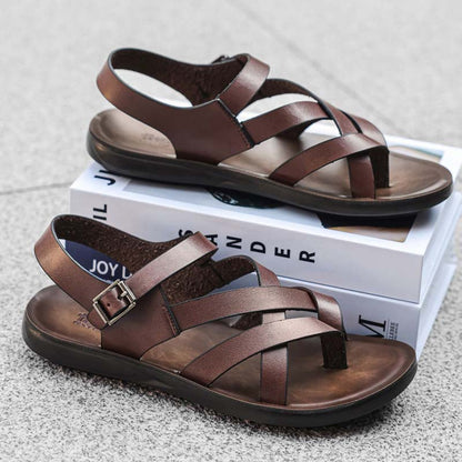 🏖️✨ Sandalias Romanas Hombre – Suela Súper Suave, Look de Gladiador y Máxima Comodidad para Playa y Ciudad 🌊👣