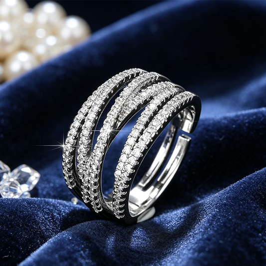 💍✨ Anillo Cruzado Multibanda Ajustable – Diseño Entrelazado, Cómodo y Perfecto para Cualquier Dedo 🤞💖