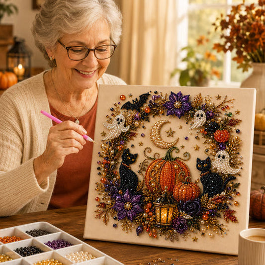 👻🔮 Kit DIY Perlas Fantasma Halloween – Crea Adornos Espeluznantes, Arte con Cuentas y Decoración para una Fiesta de Miedo 🎃✨