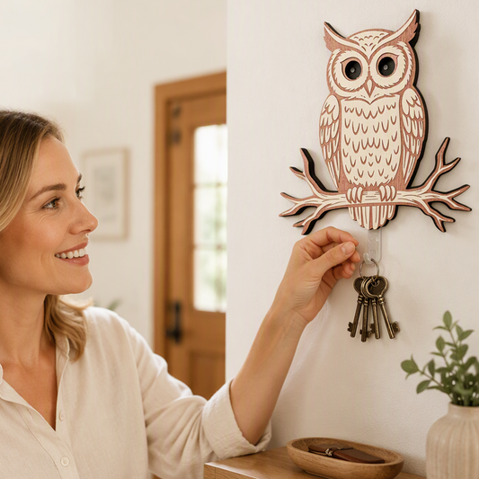 🦉🔑 Colgador Llaves Decorativo Búho – Organiza tu Entrada con Estilo, Enganche Firme y Look Mágico para el Hogar 🏠✨