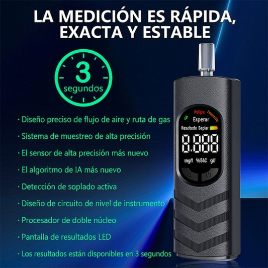 🍺🔊 Alcoholímetro Recargable con Voz – Pantalla LCD, Resultado Hablado al Instante y Seguridad Antes de Manejar 🚗✅