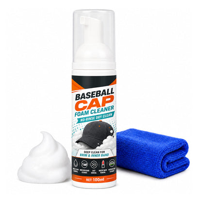 🧢 ¡50% DE DESCUENTO AHORA! Limpiador de espuma para gorras de béisbol sin enjuague, spray limpiador de espuma para gorras de limpieza profunda, quitamanchas de sudor y polvo para gorras de béisbol, solución de secado rápido para el cuidado de gorras.