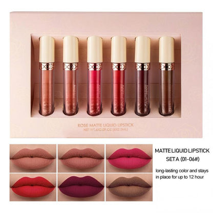 💄✨ Lápiz Labial Líquido Mate – 12 Colores Aterciopelados, Acabado Elegante y de Larga Duración para Todo Tipo de Piel 🌸💋