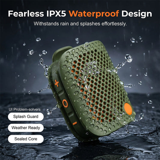 Altavoz Bluetooth portátil con estéreo TWS, mini altavoz inalámbrico resistente al agua IPX5.