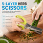 ⏳ ¡50% DE DESCUENTO! ✂️ Tijeras para hierbas de 5 hojas – Cortador de hierbas de cocina multicapa | Pica rápidamente cebollino, perejil, cebollas tiernas y hierbas frescas | Rápido, fácil y sin ensuciar
