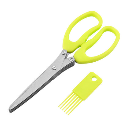 ⏳ ¡50% DE DESCUENTO! ✂️ Tijeras para hierbas de 5 hojas – Cortador de hierbas de cocina multicapa | Pica rápidamente cebollino, perejil, cebollas tiernas y hierbas frescas | Rápido, fácil y sin ensuciar