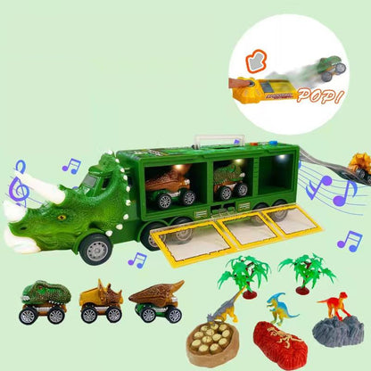🦖🚛 Camión Transportador de Dinosaurios Interactivo – Sonidos, Luces y Figuras Móviles para una Aventura Prehistórica Divertida ✨🎮