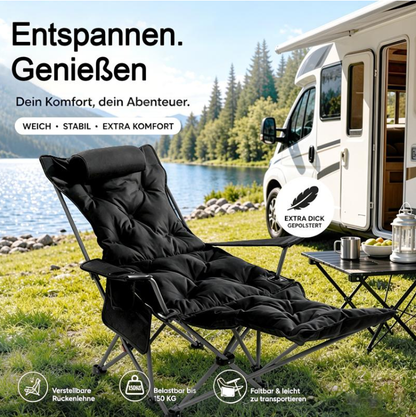 🪑 50% OFF 🔥 Silla Reclinable Plegable – ¡+50K Vendidos! 4 Posiciones, Patas Extensibles y Soporta 300 lbs para Camping y Playa 🏕️✨