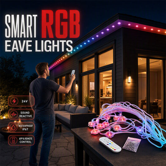 🌈✨ Luces LED RGB para Aleros – Control por App, Sincroniza con la Música y Crea el Mejor Ambiente Festivo 🎶📱