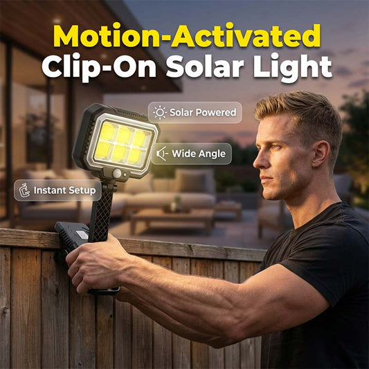 Luz solar con sensor de movimiento y clip