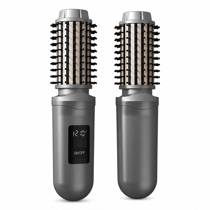 💇‍♀️✨ Cepillo Eléctrico 2 en 1 Inalámbrico – Alisa y Riza sin Cables, Perfecto para Retoques Rápidos en Casa, Viajes u Oficina 🔋💖