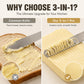 Cuchillo y untador de mantequilla profesional 3 en 1 de acero inoxidable 304