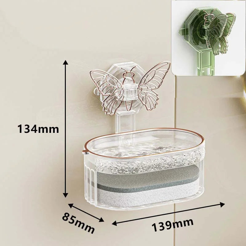 Drilling-free Double Layer Soap Holder with Sponge