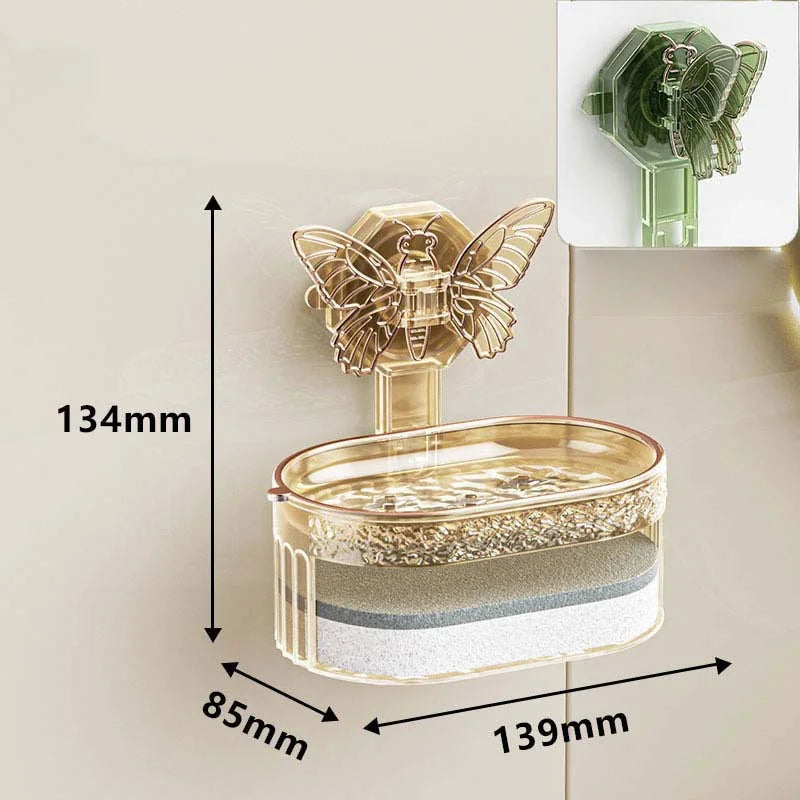 Drilling-free Double Layer Soap Holder with Sponge