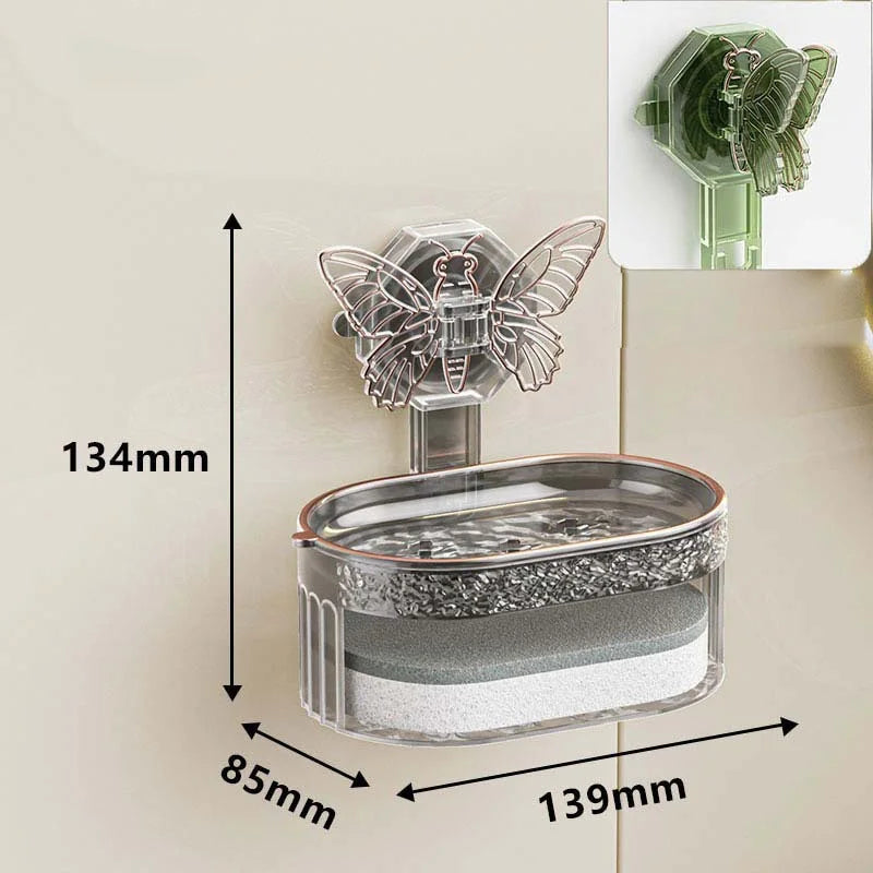 Drilling-free Double Layer Soap Holder with Sponge