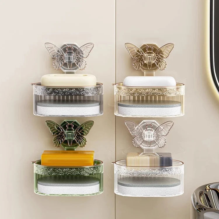 Drilling-free Double Layer Soap Holder with Sponge