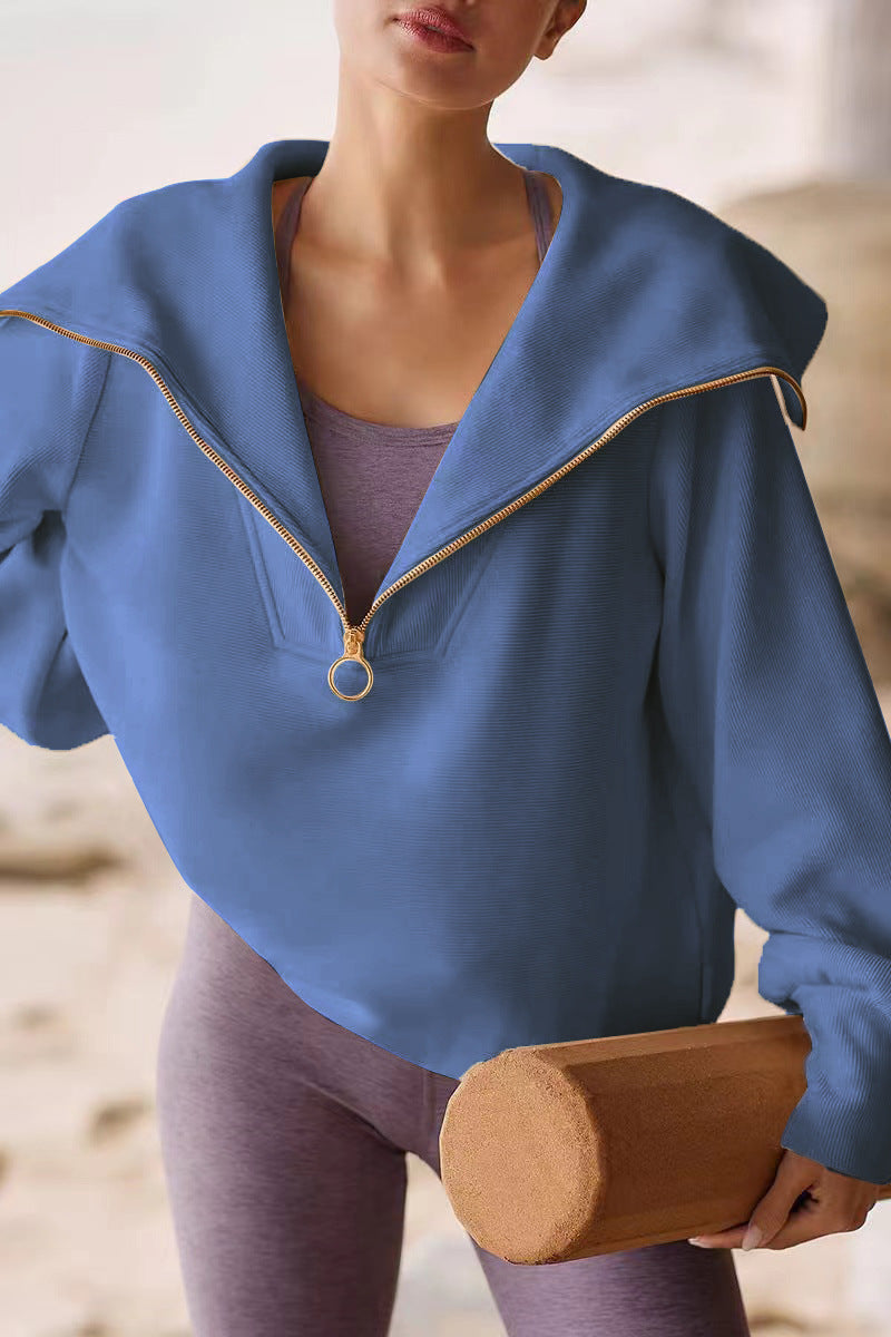 Pullover med halv dragkedja