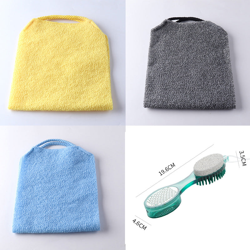 Set med exfolierande badhanddukar